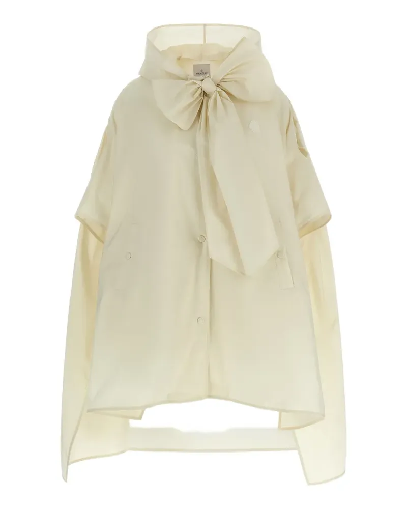 Moncler logo-patch cape - Nude Nude