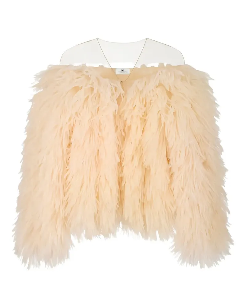 Elisabetta Franchi feather-effect jacket - Nude Nude