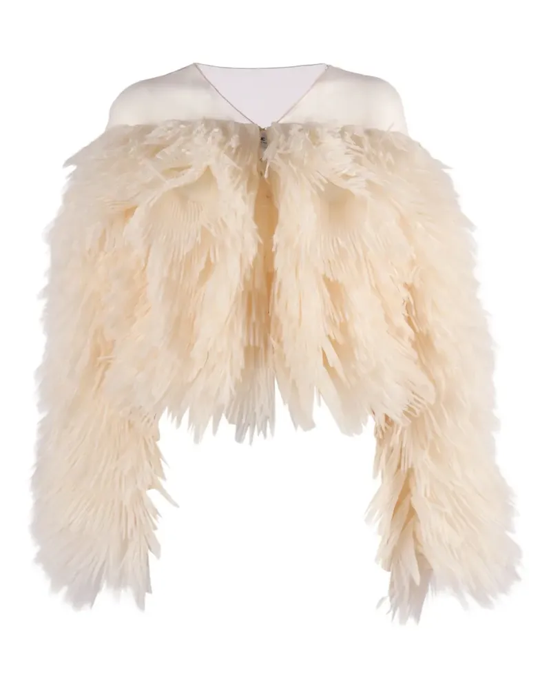 Elisabetta Franchi Jacke mit Fransen - Nude Nude
