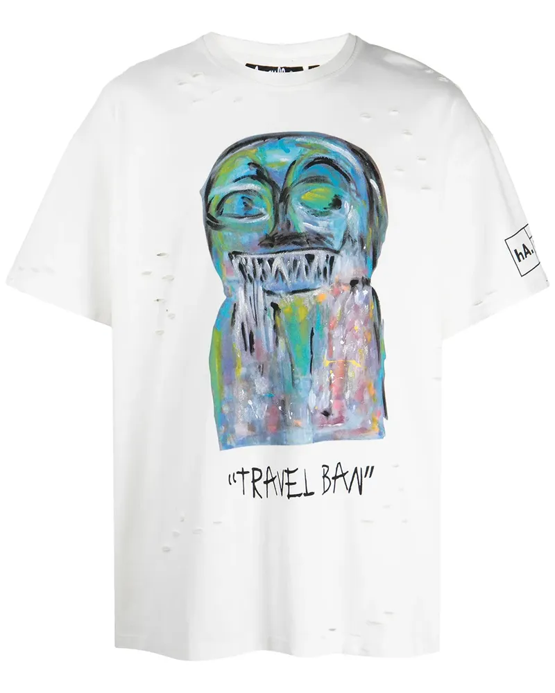 Haculla T-Shirt im Distressed-Look - Weiß Weiß