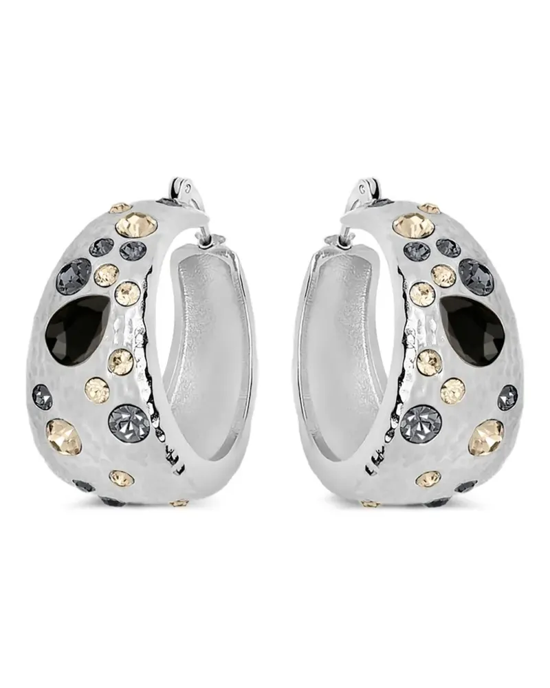 Oscar de la Renta mixed crystal hoop earrings - Silber Silber