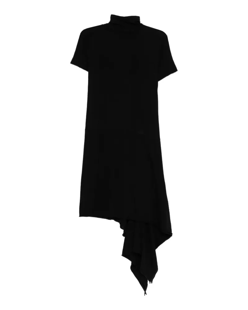 Yohji Yamamoto Kleid mit Stehkragen - Schwarz Schwarz
