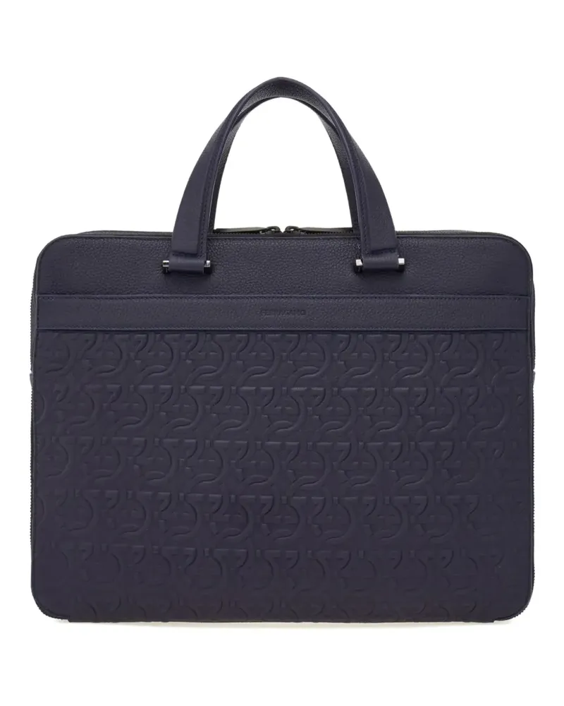 Ferragamo Aktentasche mit Gancini-Muster - Blau Blau