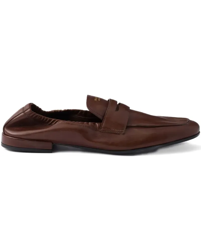 Prada Loafer mit Logo-Print - Braun Braun