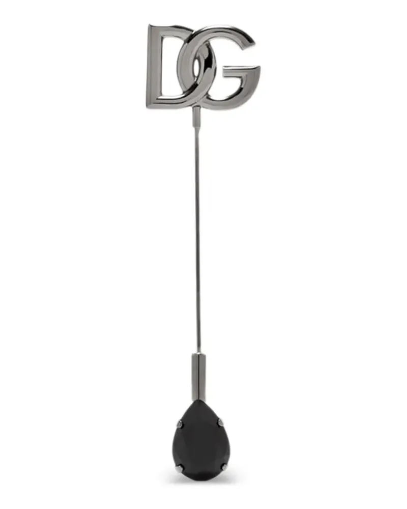 Dolce & Gabbana Brosche mit DG-Logo - Silber Silber