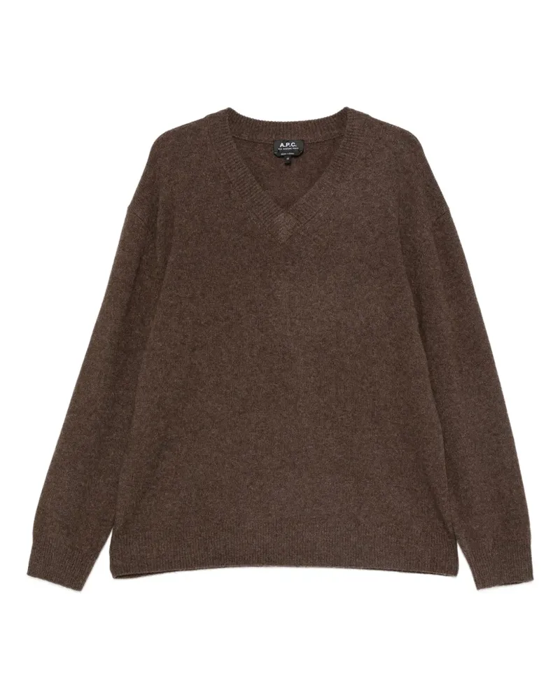 A.P.C. Pullover mit V-Ausschnitt - Braun Braun