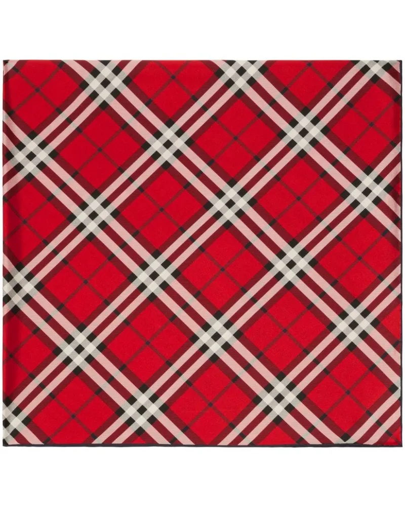 Burberry Karierter Schal aus Seide - Rot Rot