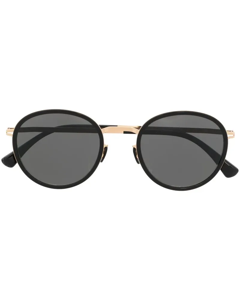 Mykita Sonnenbrille mit rundem Gestell - Schwarz Schwarz