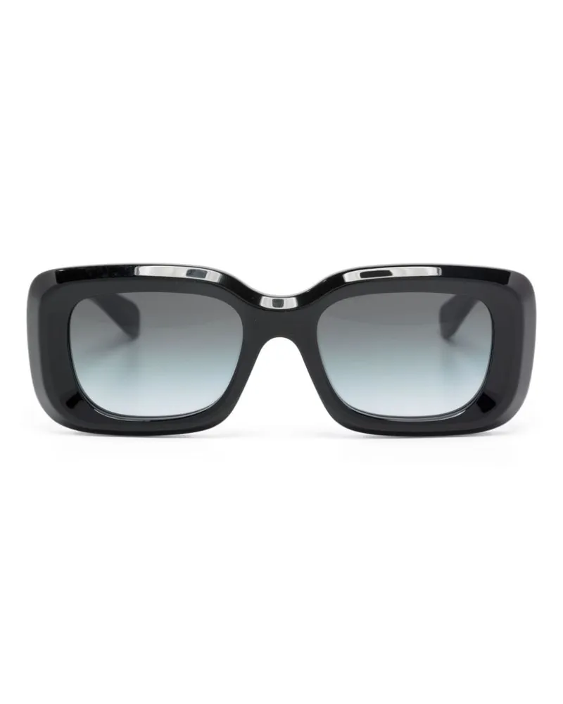 Chloé Eckige Sonnenbrille mit Logo-Print - Schwarz Schwarz