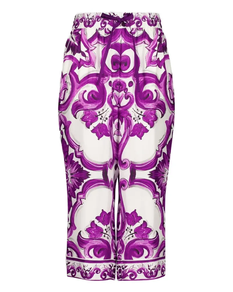 Dolce & Gabbana Palazzohose mit Majolica-Print - Violett Violett
