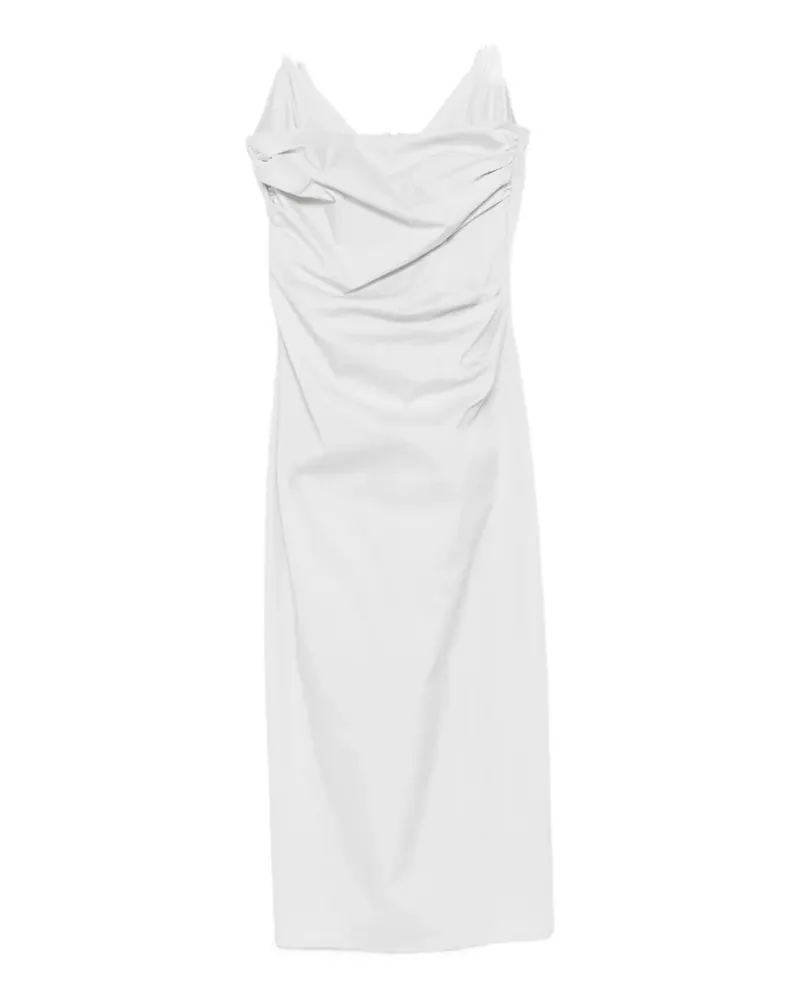 Patrizia Pepe midi bustier poplin dress - Grau Grau