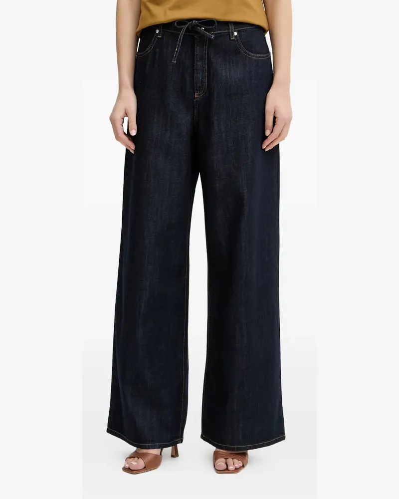 Trussardi drawstring wide-leg jeans - Blau Blau