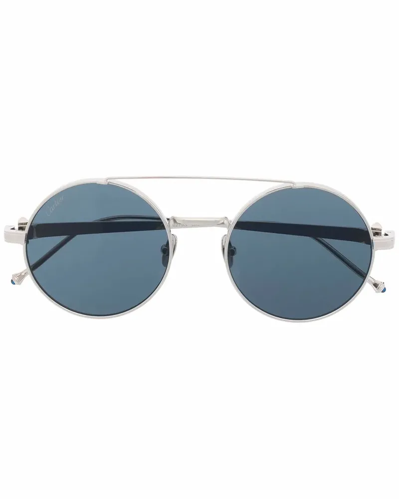 Cartier Pasha Sonnenbrille mit rundem Gestell - Silber Silber