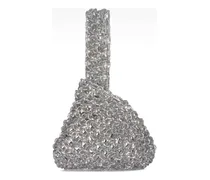 Niky crystal-embellished woven tote bag - Silber