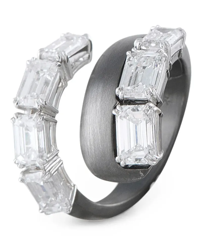 Nikos Koulis Gewickelter Ring mit Diamant - Schwarz Schwarz