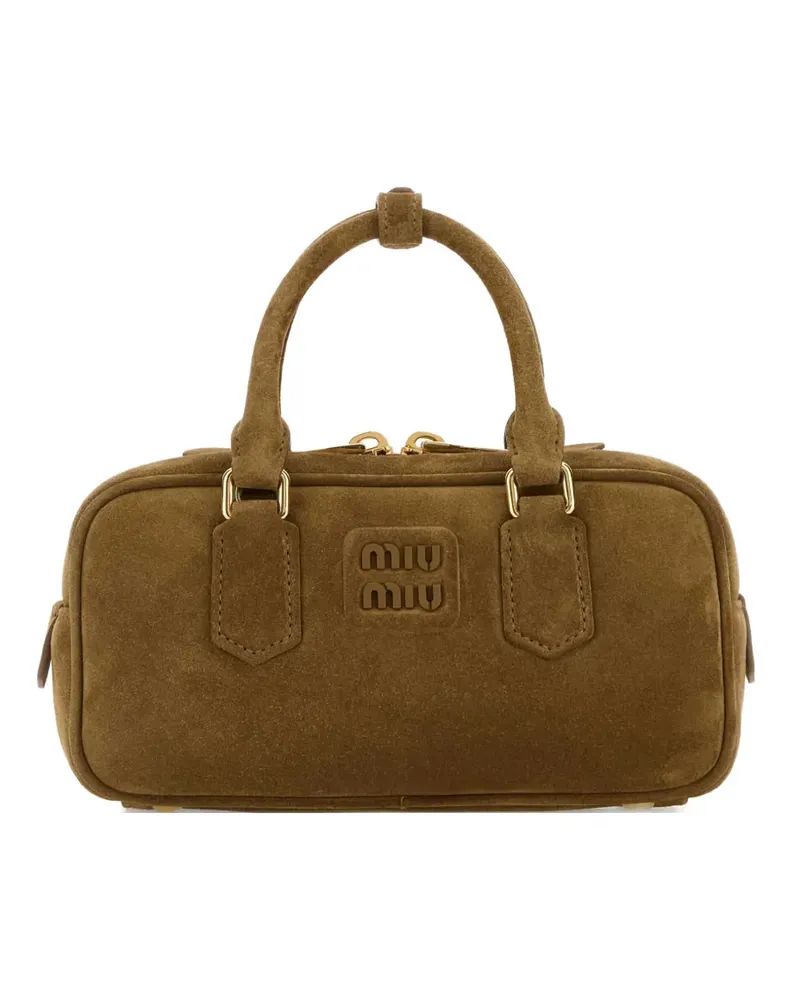 Miu Miu Arcadie Tote Bag aus Wildleder - Grün Grün