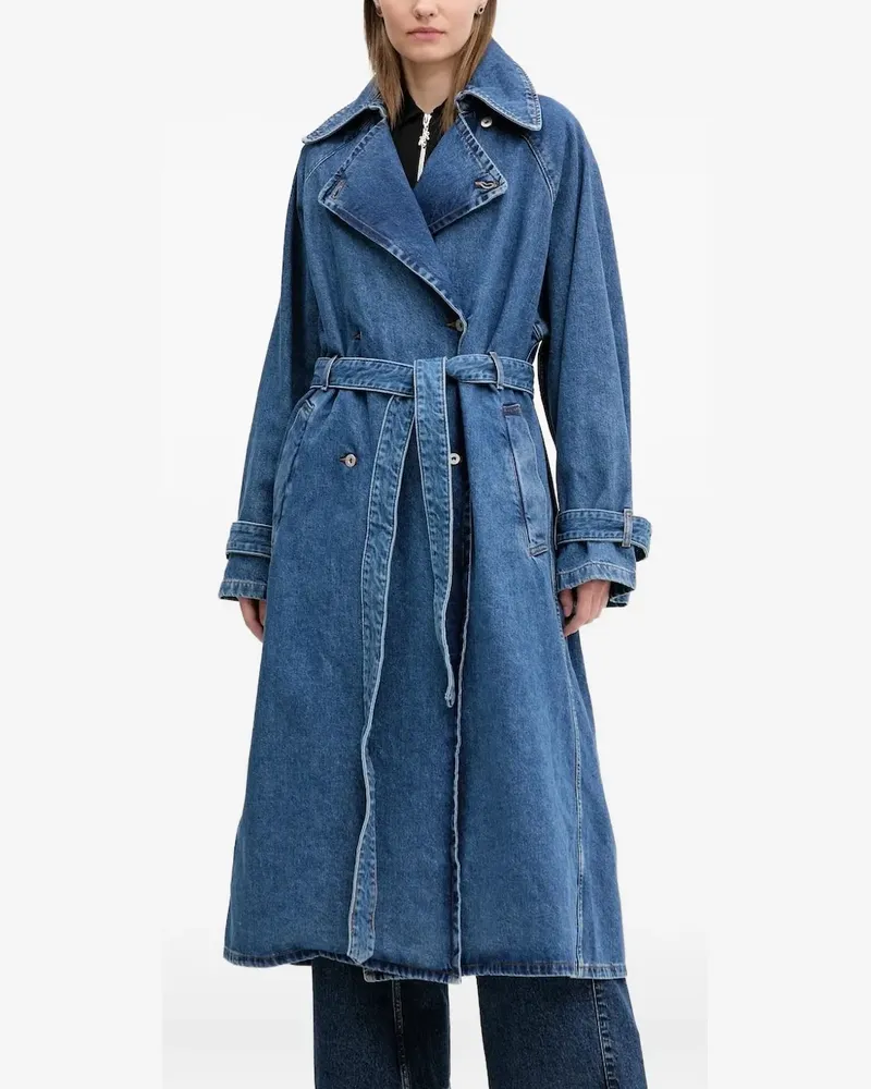 HUGO BOSS Jeans-Trenchcoat mit Gürtel - Blau Blau
