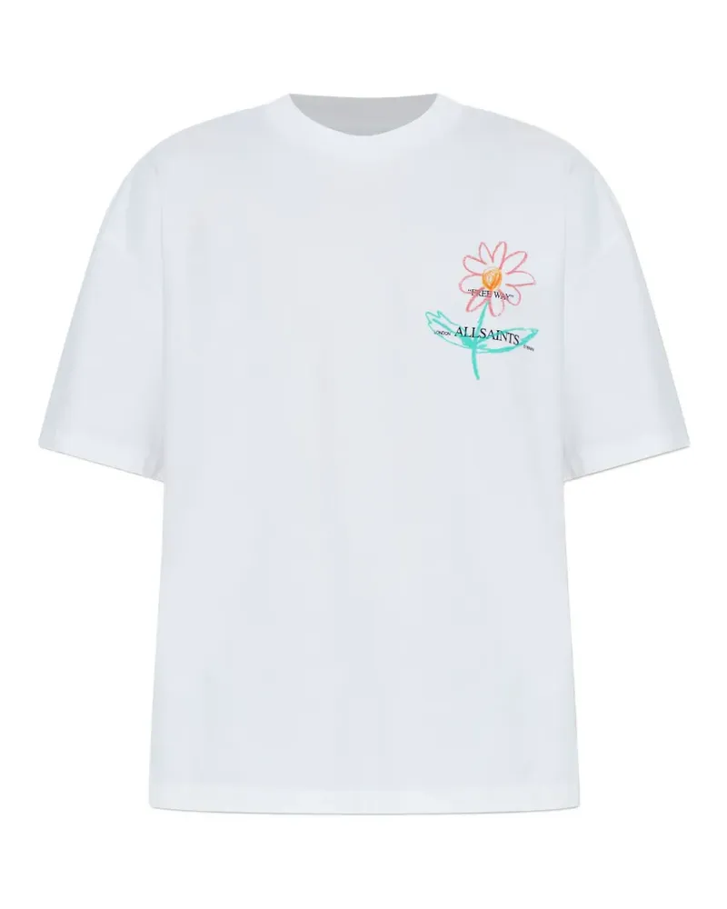 AllSaints Crayo T-Shirt mit Blumen-Print - Weiß Weiß