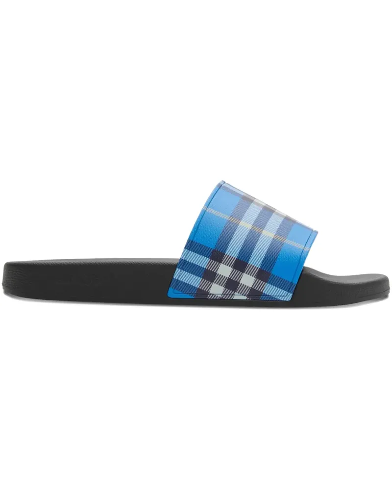 Burberry Pantoletten mit Check - Blau Blau