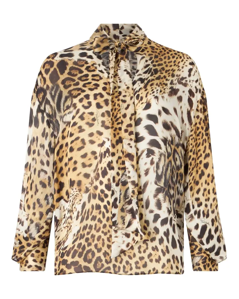 Roberto Cavalli Bluse mit Jaguar-Print - Nude Nude