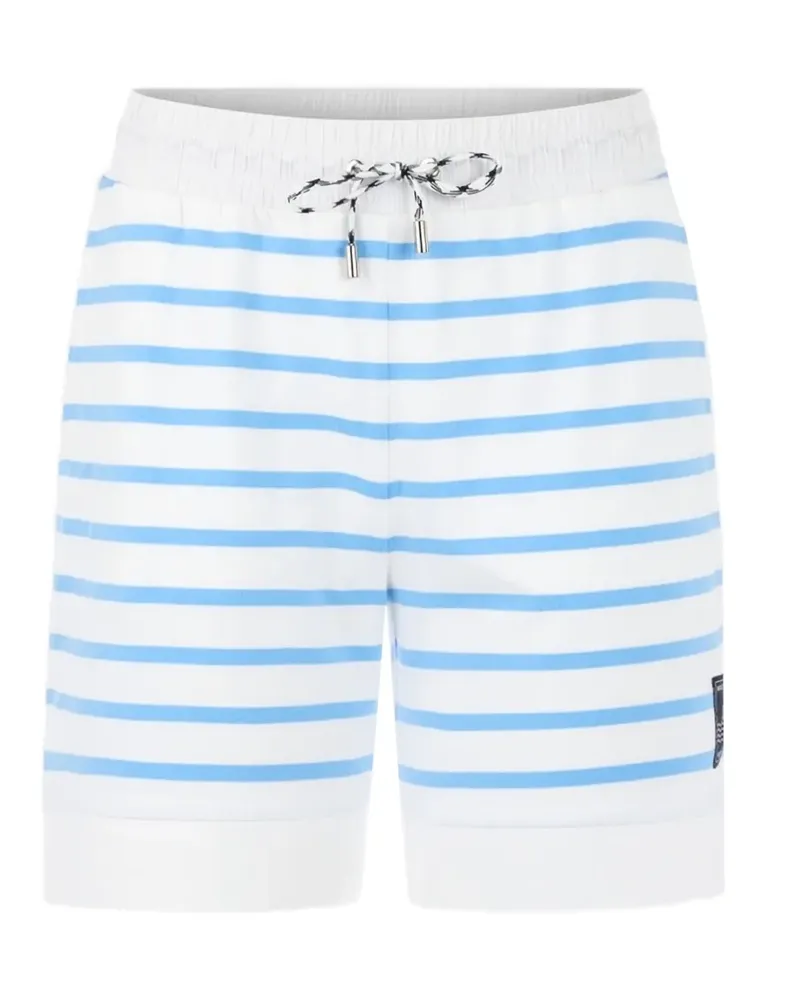 Marc Cain striped drawstring-waist shorts - Weiß Weiß