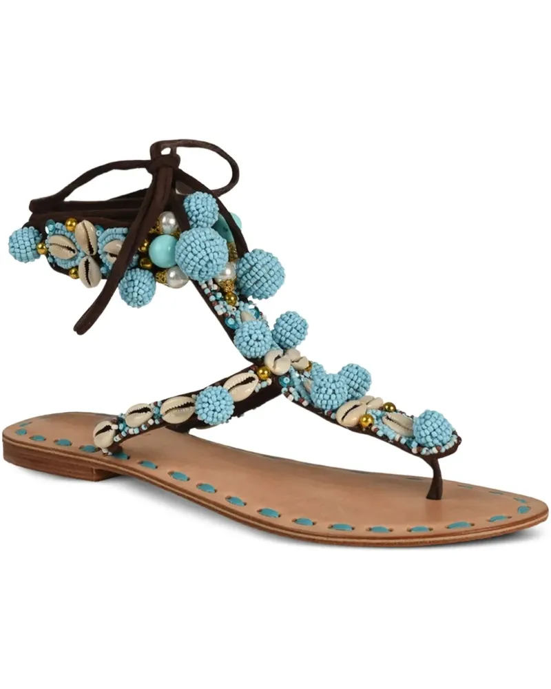 Silvia Tcherassi beaded shell sandals - Braun Braun