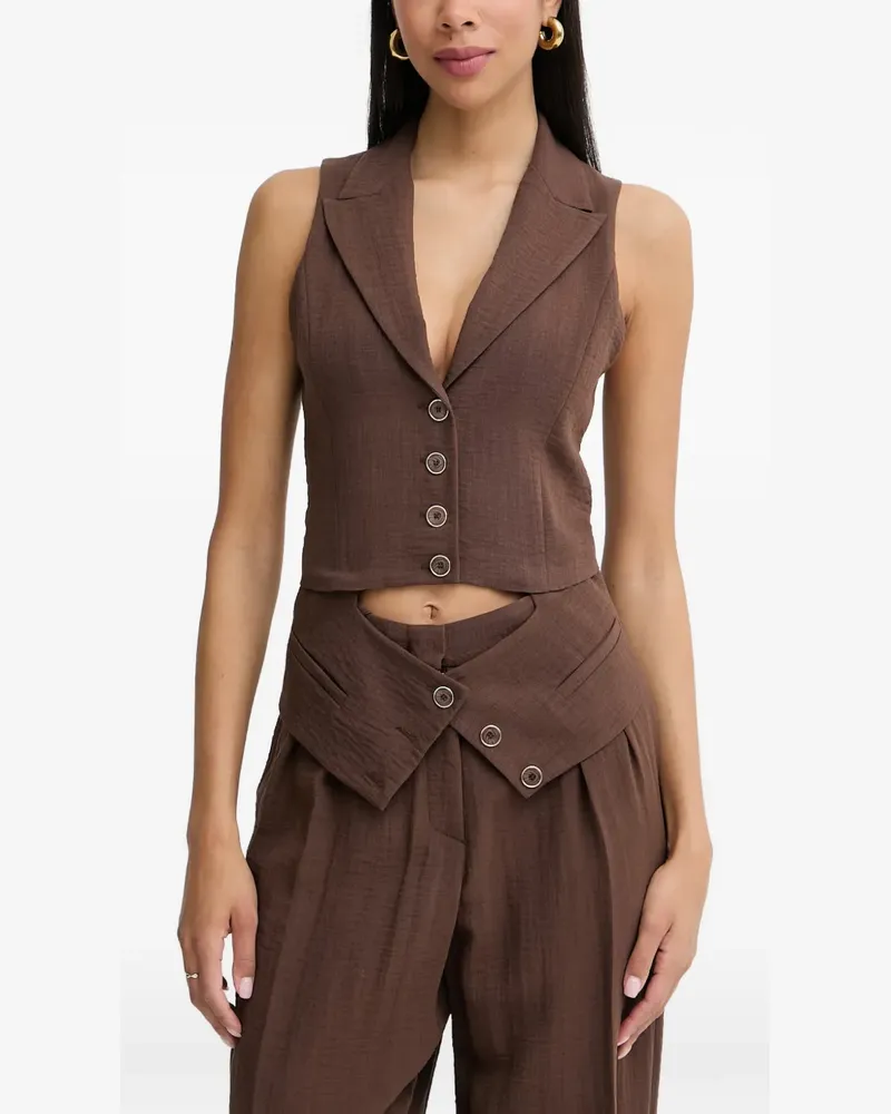 Simona Corsellini peaked-lapel button-up vest - Braun Braun