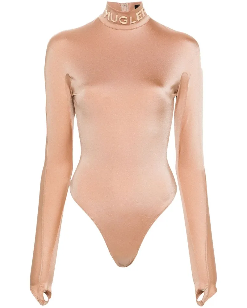 Thierry Mugler Body mit Logo-Buchstaben - Braun Braun