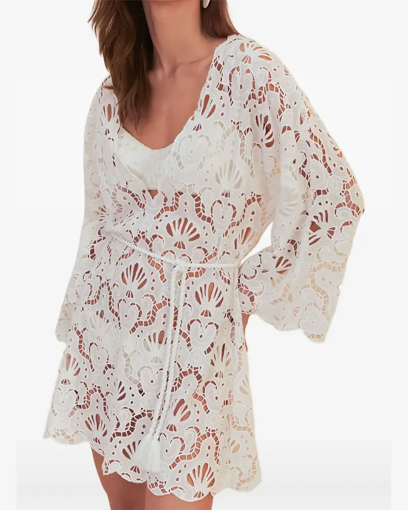 FARM Rio Minikleid mit Muschelmotiv - Weiß Weiß