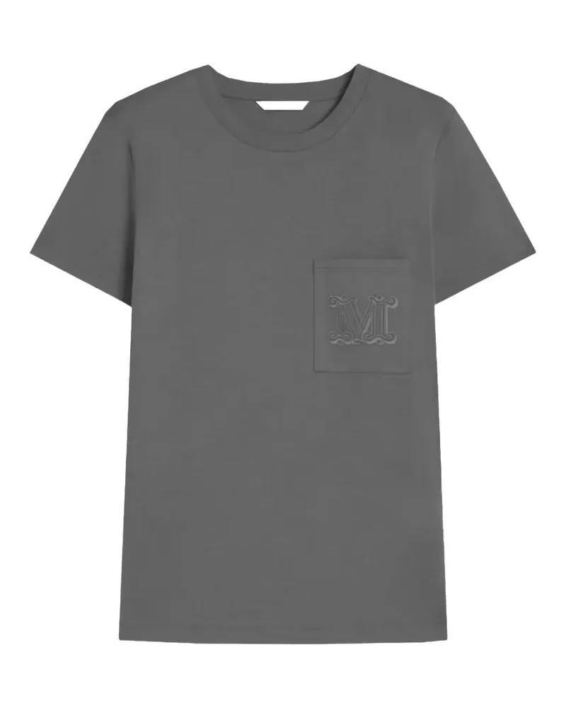 Max Mara T-Shirt mit Logo-Stickerei - Grau Grau