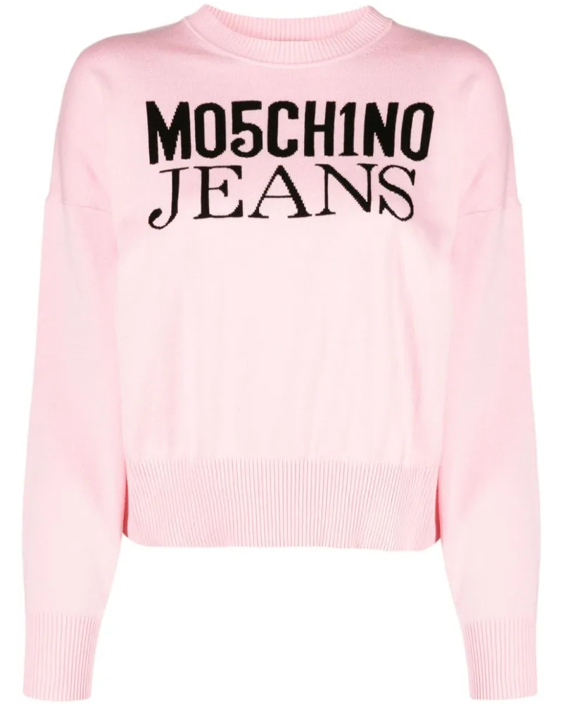 Moschino Pullover mit Logo-Stickerei Rosa