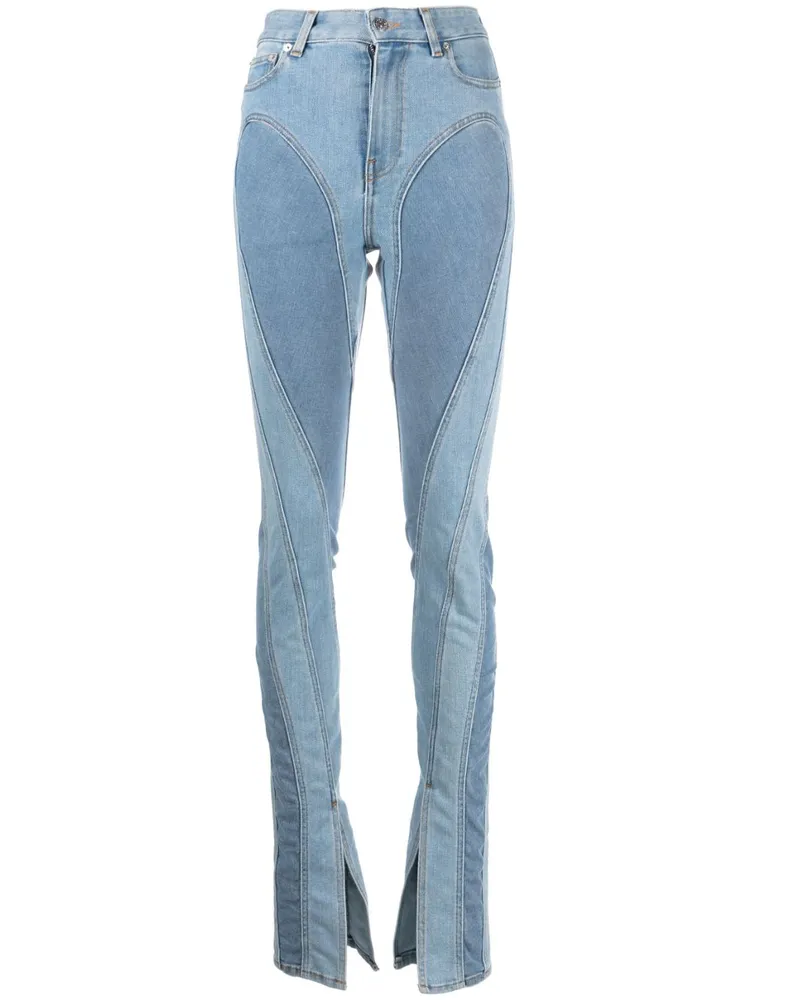 Thierry Mugler Spiral Jeans mit Saumschlitz - Blau Blau