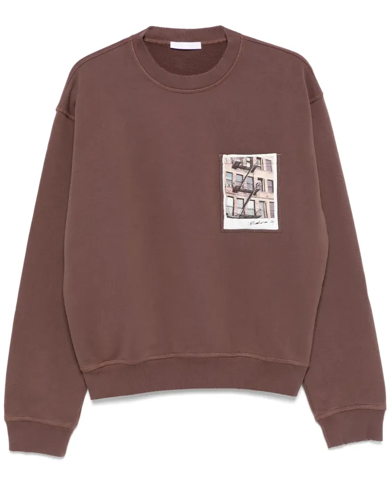 Helmut Lang Sweatshirt mit Brooklyn-Postkarte - Braun Braun