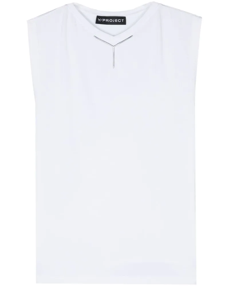 Y/PROJECT Tanktop mit Logo-Applikation White