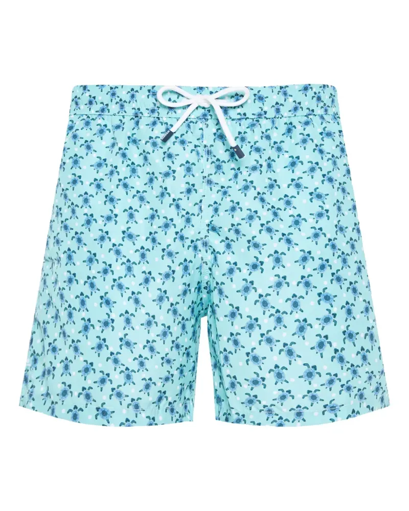 Fedeli Badeshorts mit Schildkröten-Print - Blau Blau