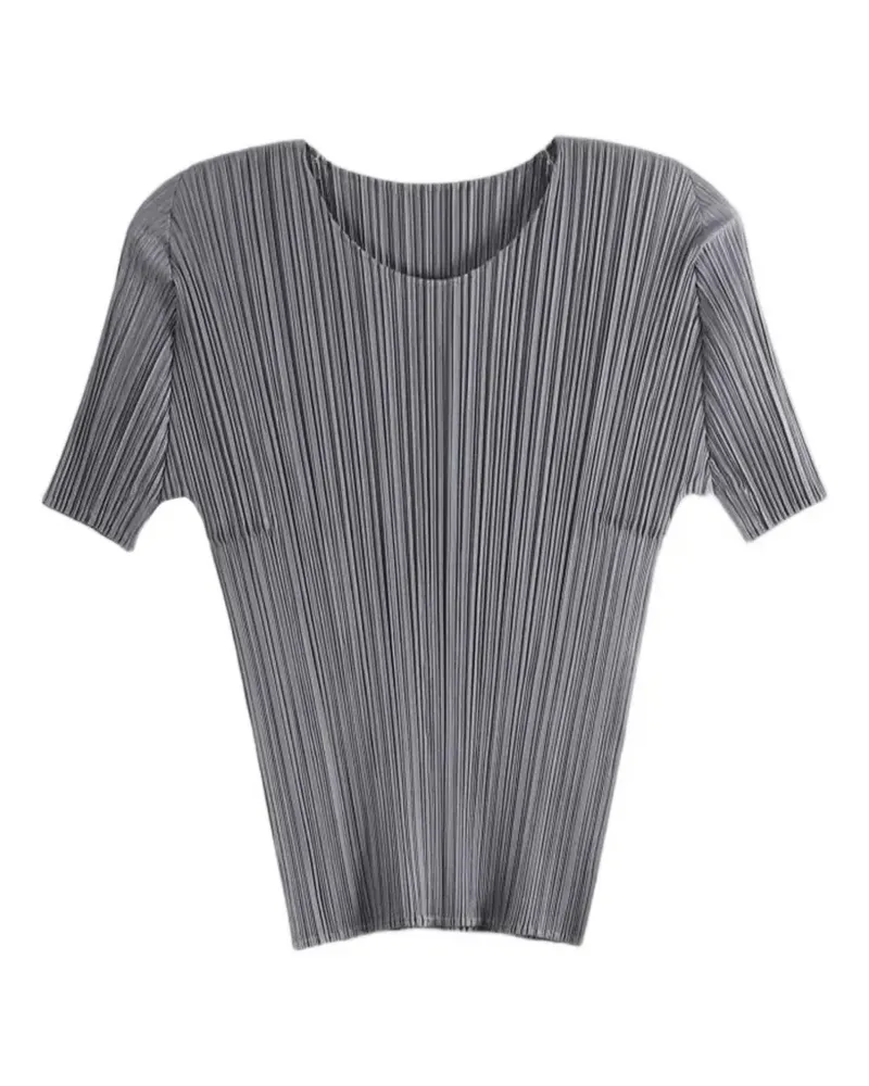 Issey Miyake pleated T-shirt - Grau Grau