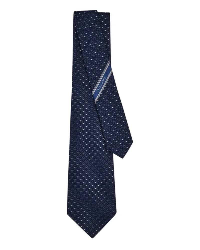 Ferragamo Seidenkrawatte mit Jacquardmuster - Blau Blau