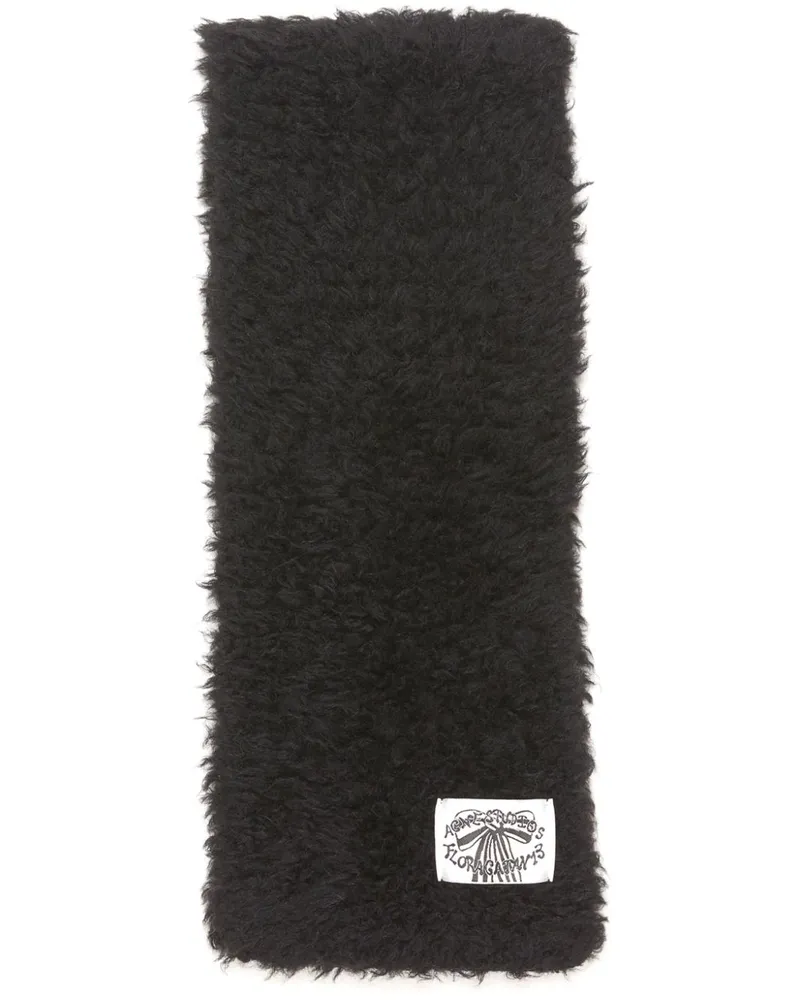 Acne Studios Schal aus Faux Fur mit Logo-Detail - Schwarz Schwarz