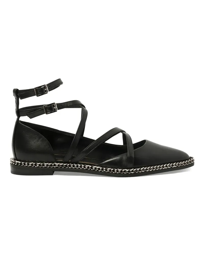 Lanvin Laced Ballerinas mit Kettendetail - Schwarz Schwarz