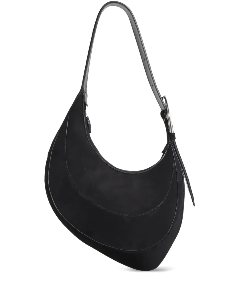 Thierry Mugler Crescent Schultertasche aus Wildleder - Schwarz Schwarz