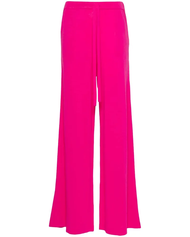 P.A.R.O.S.H. Wide-Leg-Hose aus geripptem Strick - Rosa Rosa
