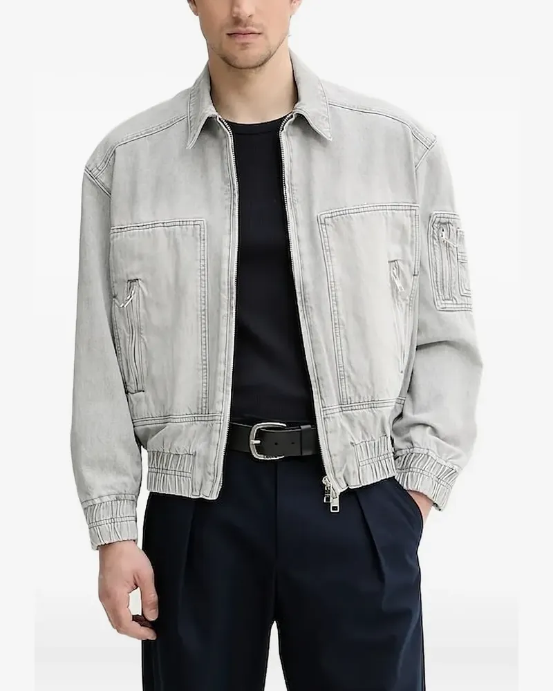IRO Jeansjacke mit Reißverschluss - Grau Grau