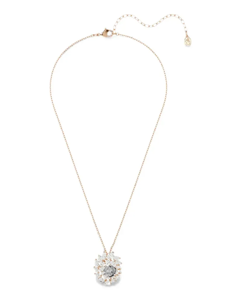 Swarovski Halskette mit Kranzanhänger - Rosa Rosa
