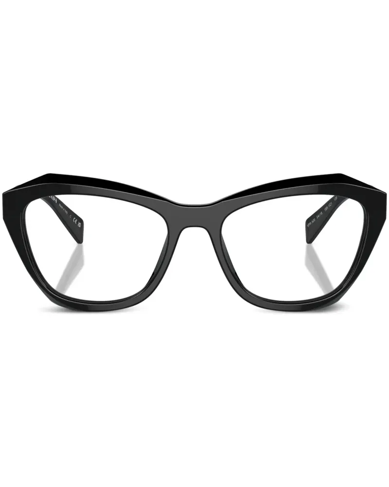 Prada Geometrische Brille mit Logo-Gravur - Schwarz Schwarz