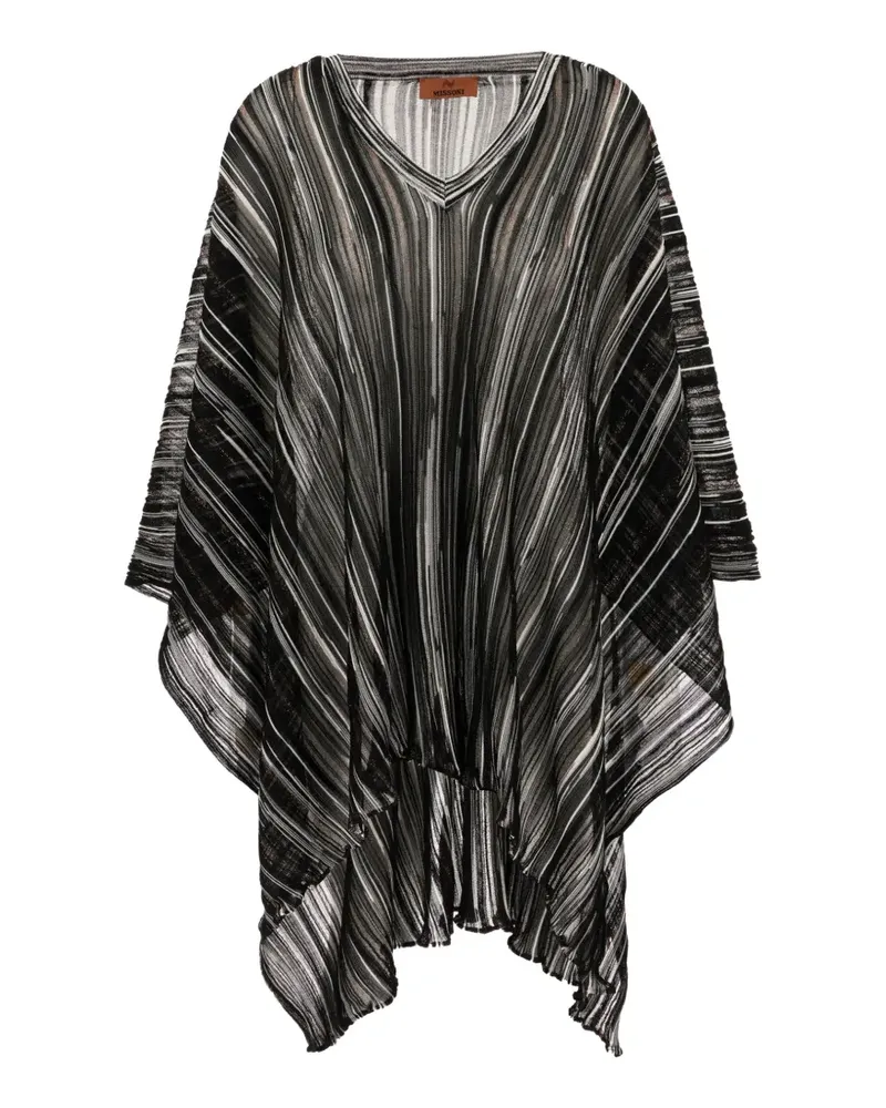 Missoni Gestreifter Pullover mit V-Ausschnitt - Schwarz Schwarz