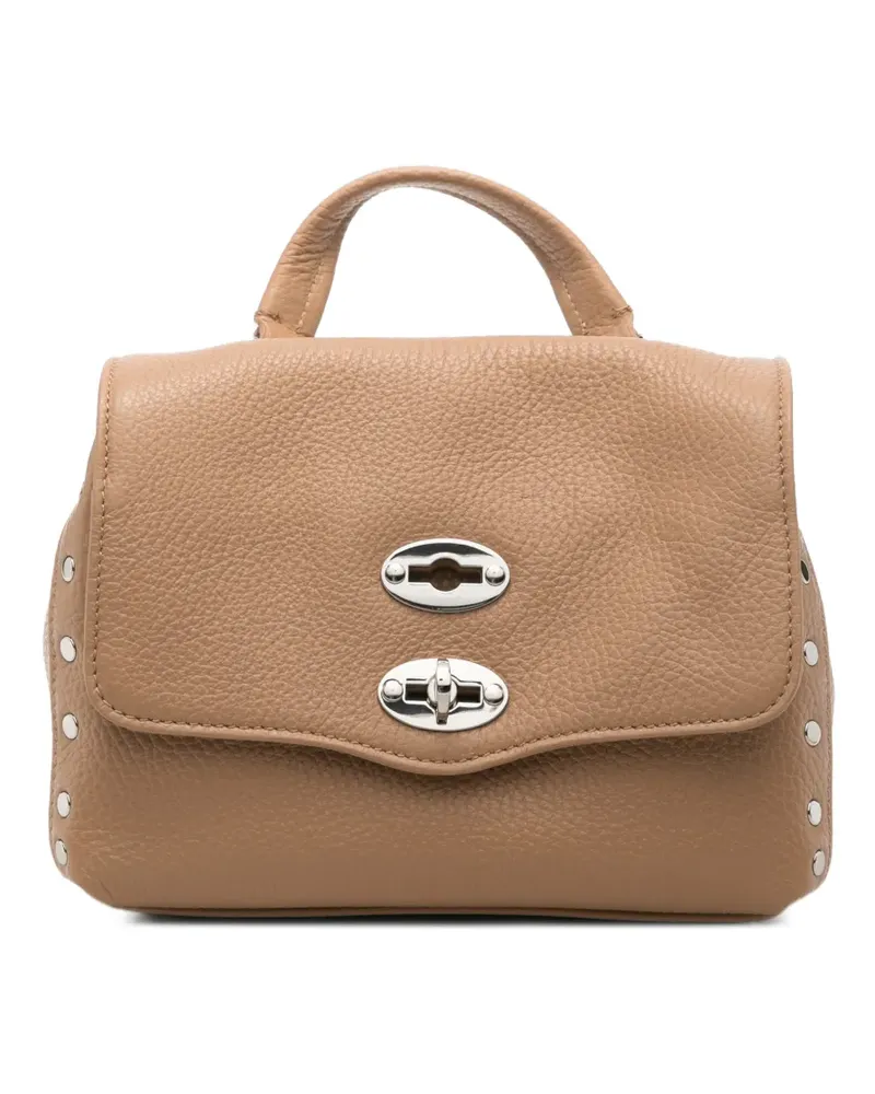 Zanellato Postina Leder-Clutch mit Nieten - Nude Nude