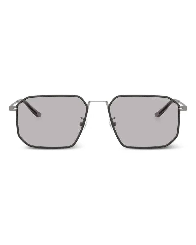 Emporio Armani Sonnenbrille mit geometrischem Gestell - Grau Grau