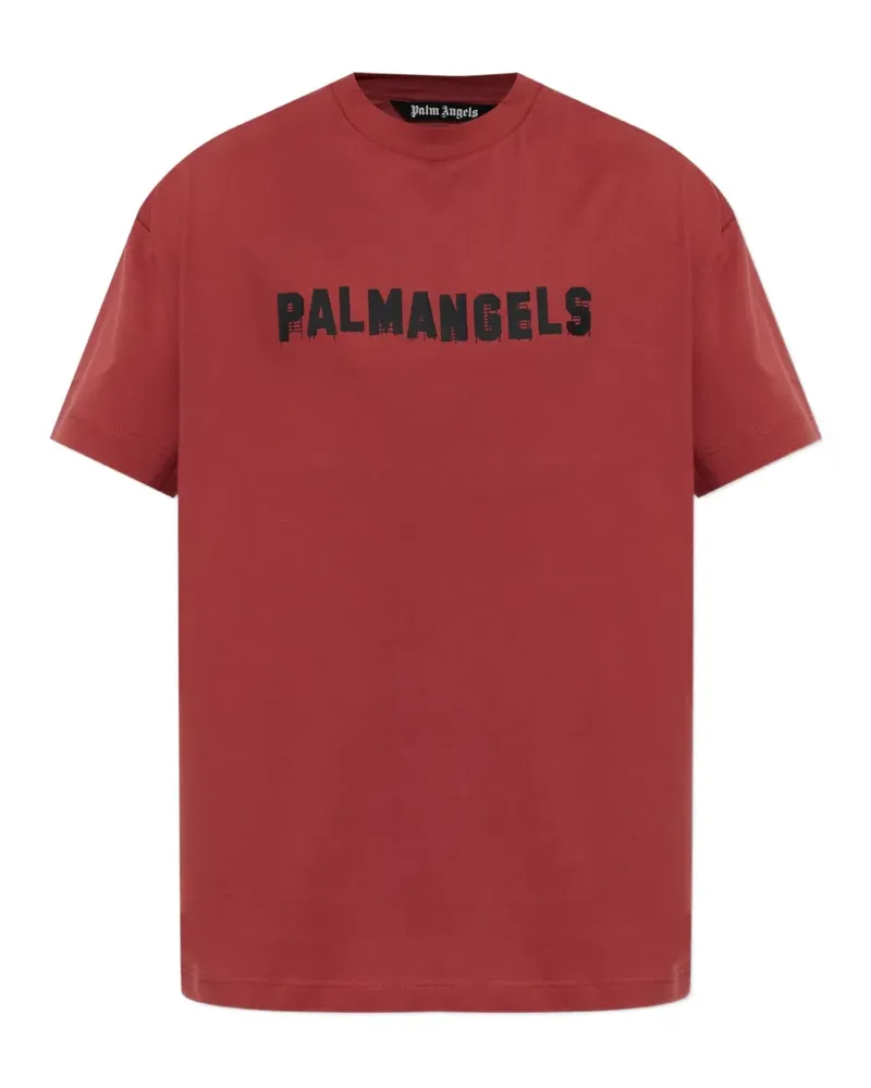 Palm Angels T-Shirt mit Logo-Print - Rot Rot