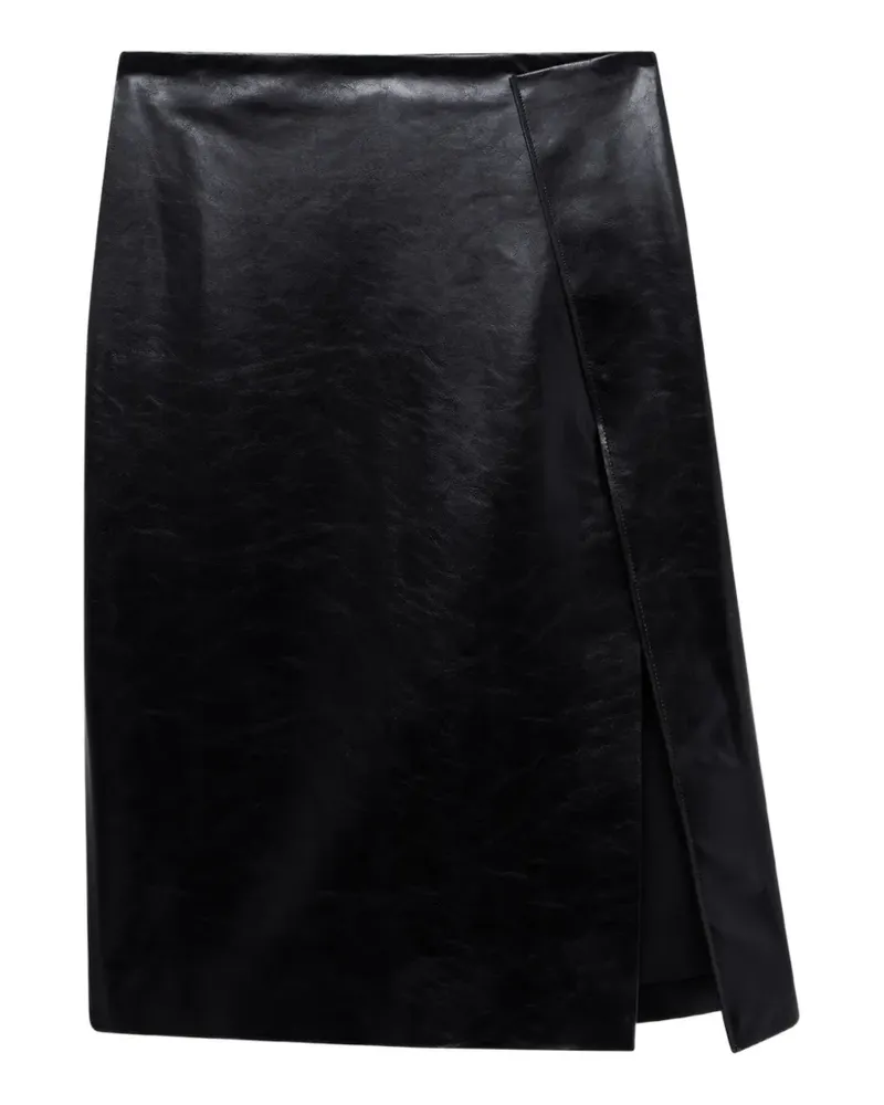 MSGM Midirock mit Schlitz - Schwarz Schwarz