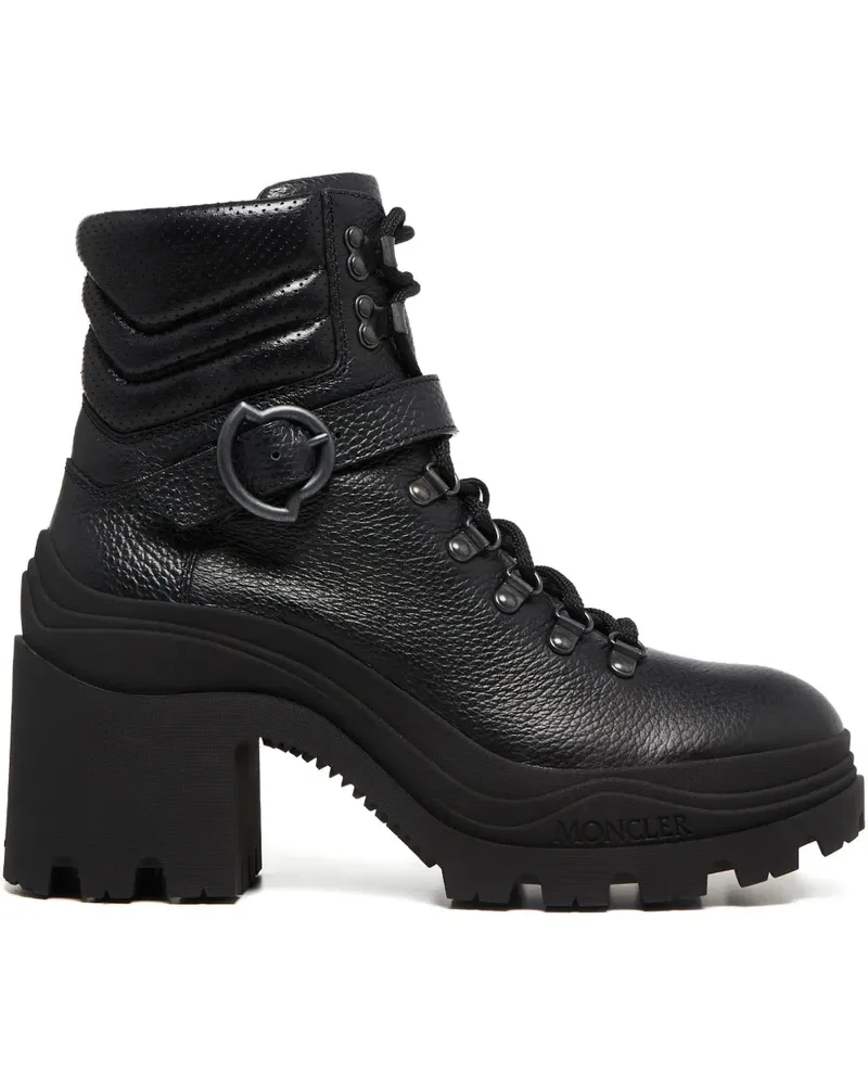 Moncler 80mm buckle lace-up ankle boots - Schwarz Schwarz